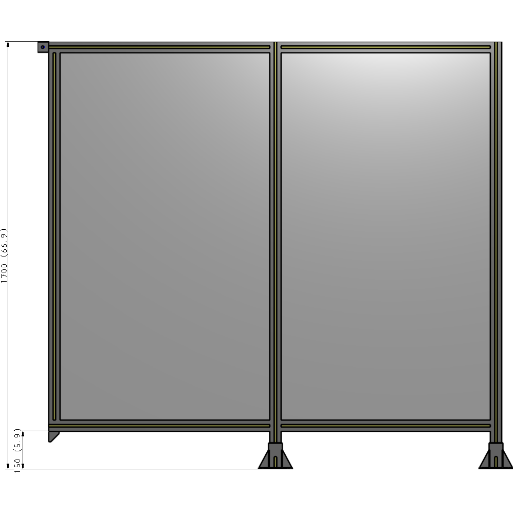 B6-1700-1800-0150-TYPFA GUARDING PANEL 1700MM TALL X 1800MM WIDE 1/4'' POLYCARBONATE