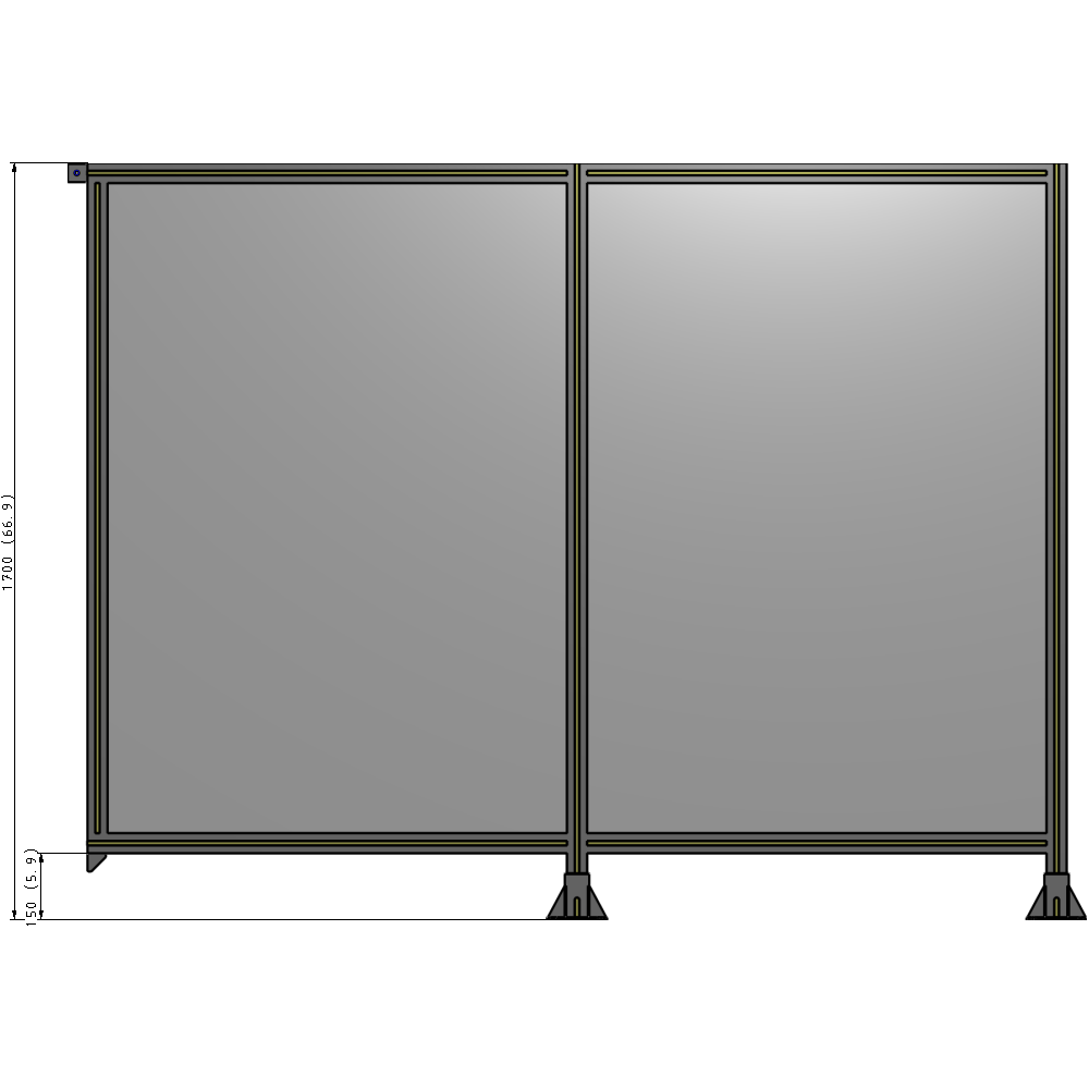 B6-1700-2200-0150-TYPFA GUARDING PANEL 1700MM TALL X 2200MM WIDE 1/4'' POLYCARBONATE