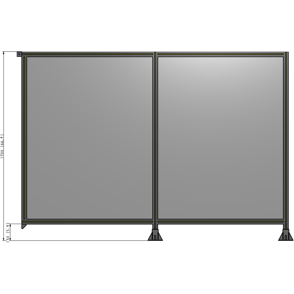 B6-1700-2400-0150-TYPFK GUARDING PANEL 1700MM TALL X 2400MM WIDE 1/4'' POLYCARBONATE