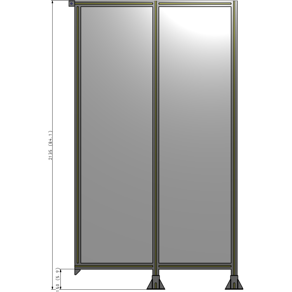 B6-2135-1200-0150-TYPFK GUARDING PANEL 2135MM TALL X 1200MM WIDE 1/4'' POLYCARBONATE