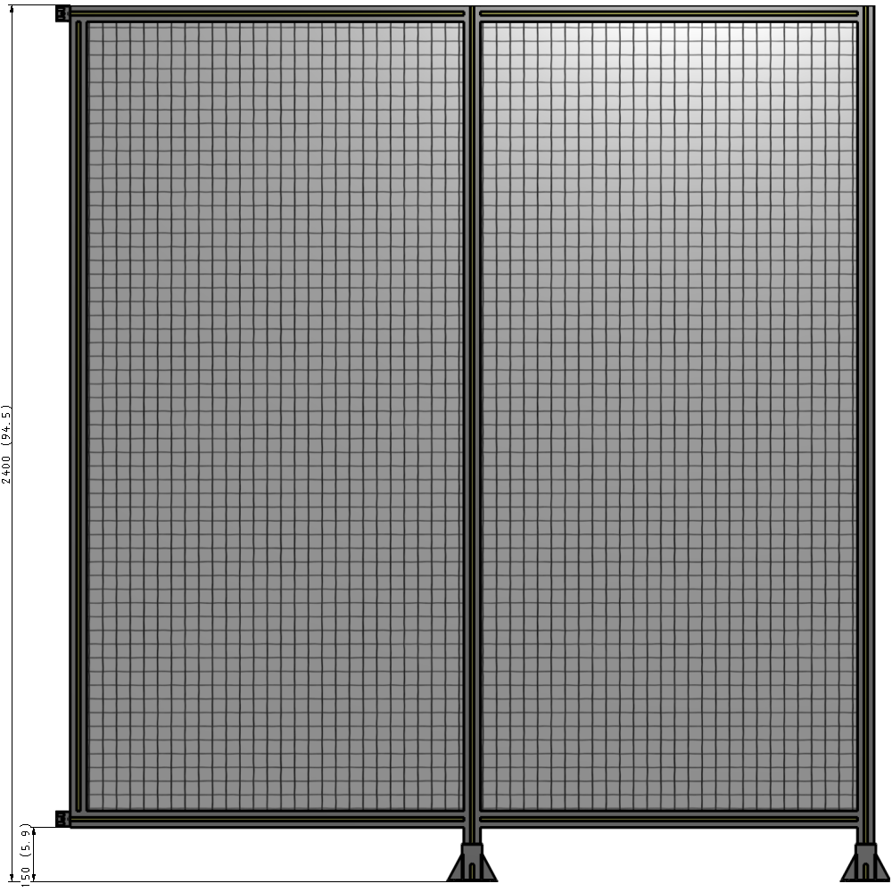 B6-2400-2200-0150-HYMFK GUARDING PANEL 2400MM TALL X 2200MM WIDE 1'' MESH