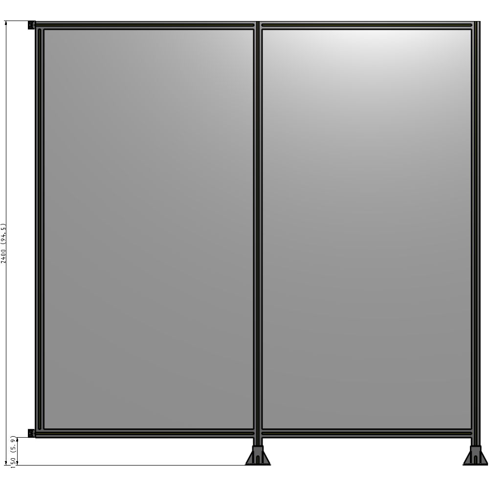 B6-2400-2400-0150-HYPFA GUARDING PANEL 2400MM TALL X 2400MM WIDE 1/4'' POLYCARBONATE