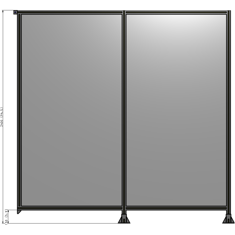 B6-2400-2400-0150-TYPFK GUARDING PANEL 2400MM TALL X 2400MM WIDE 1/4'' POLYCARBONATE