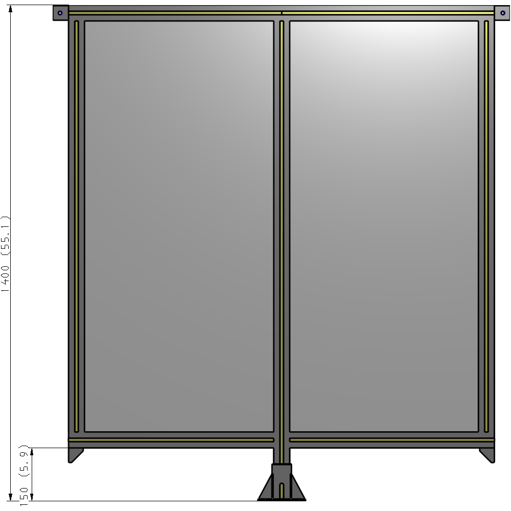 B7-1400-1200-0150-TYPFK GUARDING PANEL 1400MM TALL X 1200MM WIDE 1/4'' POLYCARBONATE