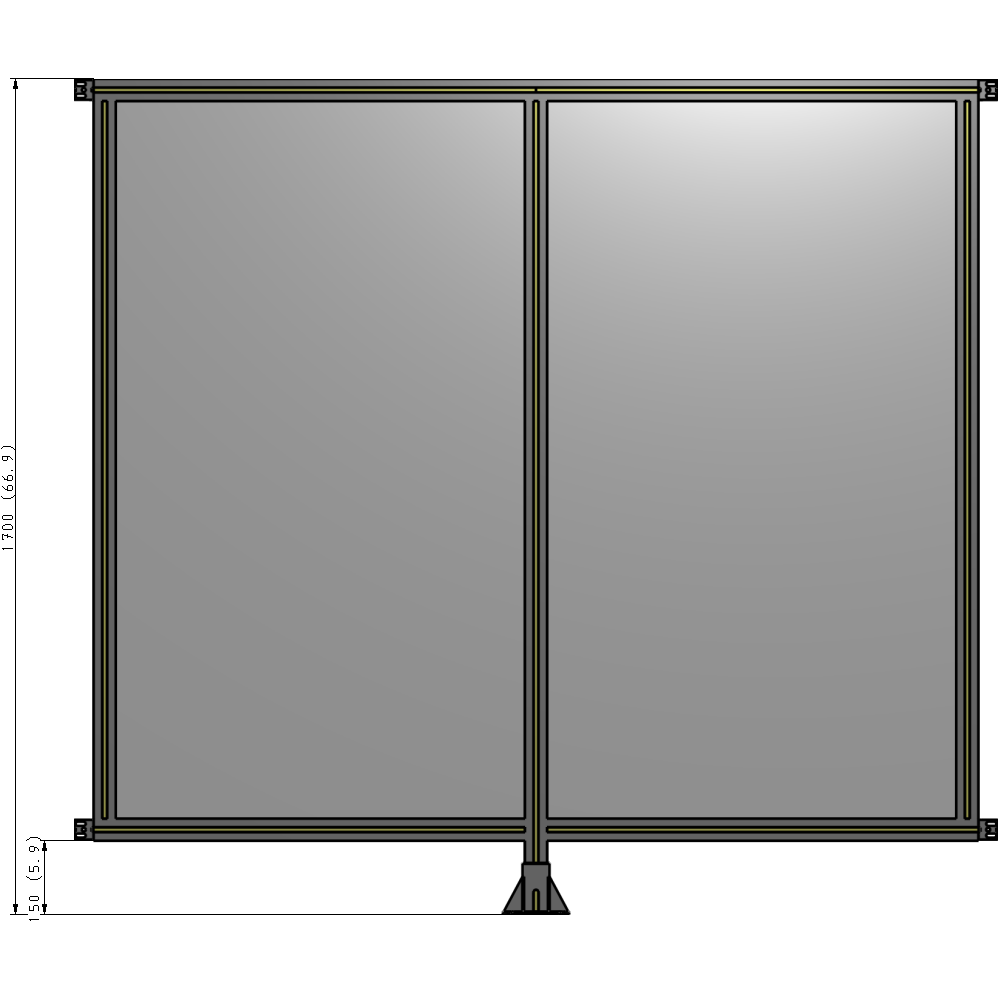B7-1700-1800-0150-HYPFA GUARDING PANEL 1700MM TALL X 1800MM WIDE 1/4'' POLYCARBONATE