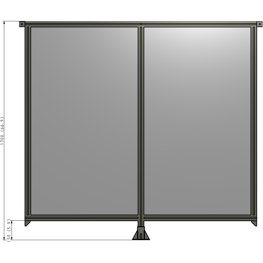 B7-1700-1800-0150-TYPFK GUARDING PANEL 1700MM TALL X 1800MM WIDE 1/4'' POLYCARBONATE