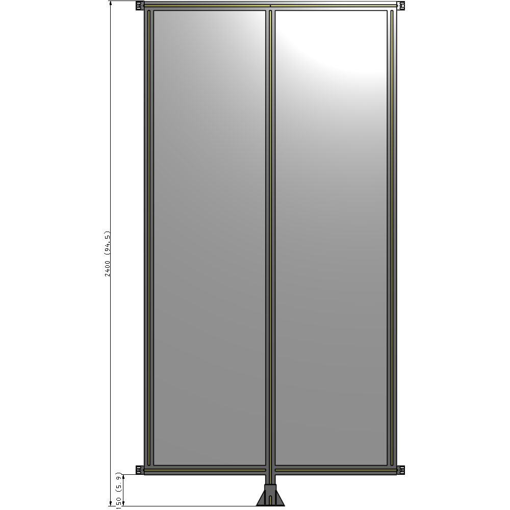 B7-2400-1200-0150-HYPFA GUARDING PANEL 2400MM TALL X 1200MM WIDE 1/4'' POLYCARBONATE