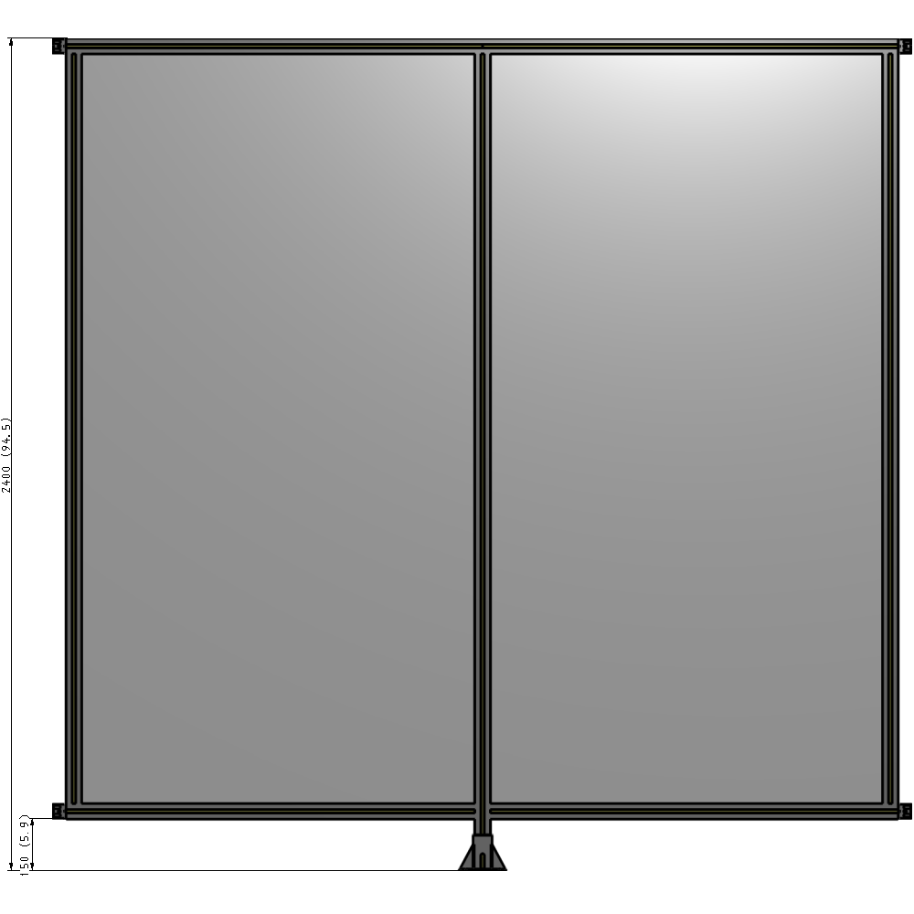 B7-2400-2400-0150-HYPFK GUARDING PANEL 2400MM TALL X 2400MM WIDE 1/4'' POLYCARBONATE