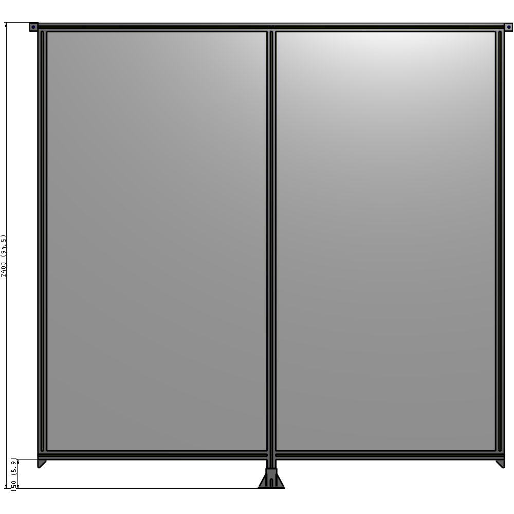 B7-2400-2400-0150-TYPFA GUARDING PANEL 2400MM TALL X 2400MM WIDE 1/4'' POLYCARBONATE