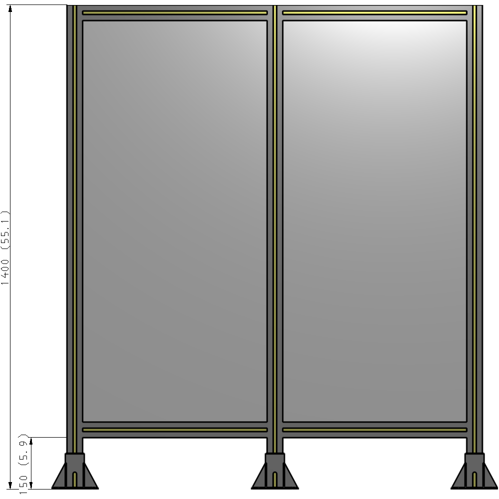 B8-1400-1200-0150-ZYPFK GUARDING PANEL 1400MM TALL X 1200MM WIDE 1/4'' POLYCARBONATE