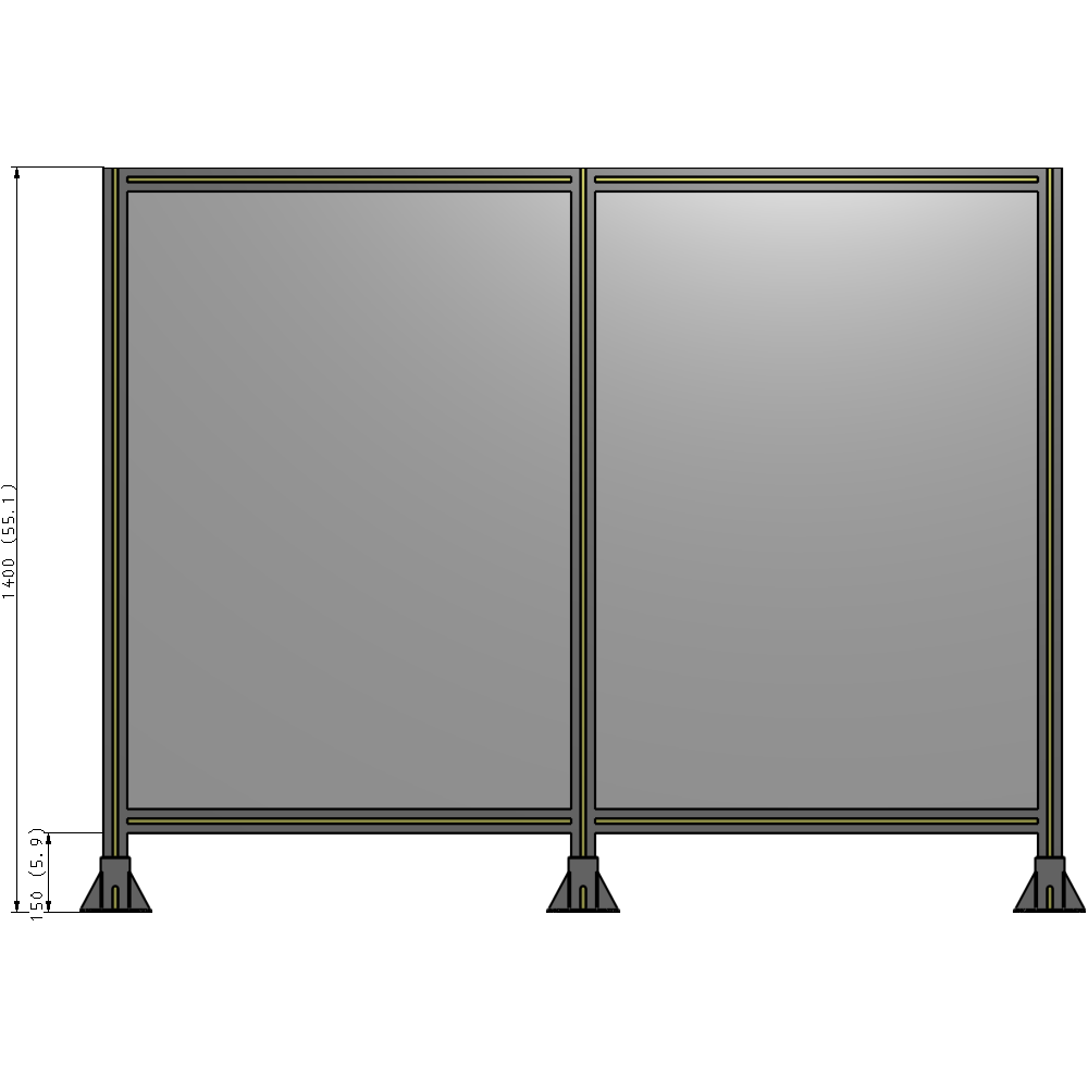 B8-1400-1800-0150-ZYPFA GUARDING PANEL 1400MM TALL X 1800MM WIDE 1/4'' POLYCARBONATE