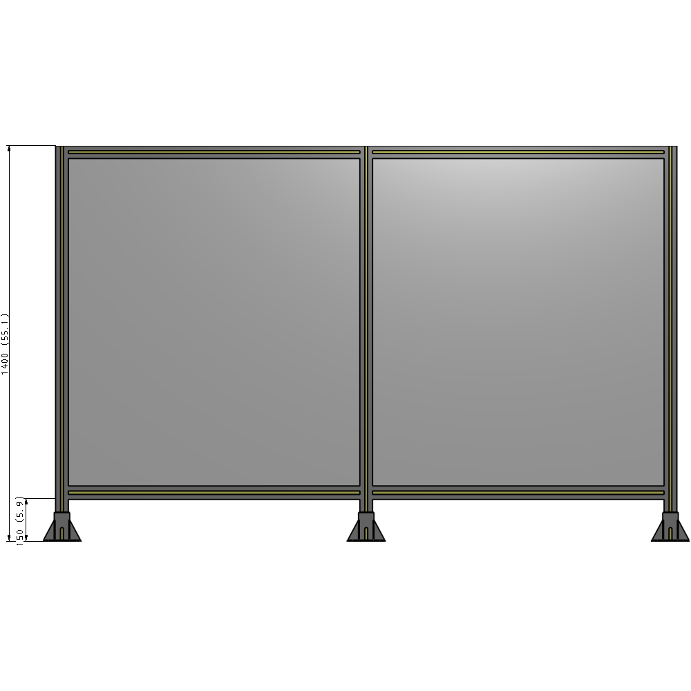 B8-1400-2200-0150-ZYPFK GUARDING PANEL 1400MM TALL X 1800MM WIDE 1/4'' POLYCARBONATE