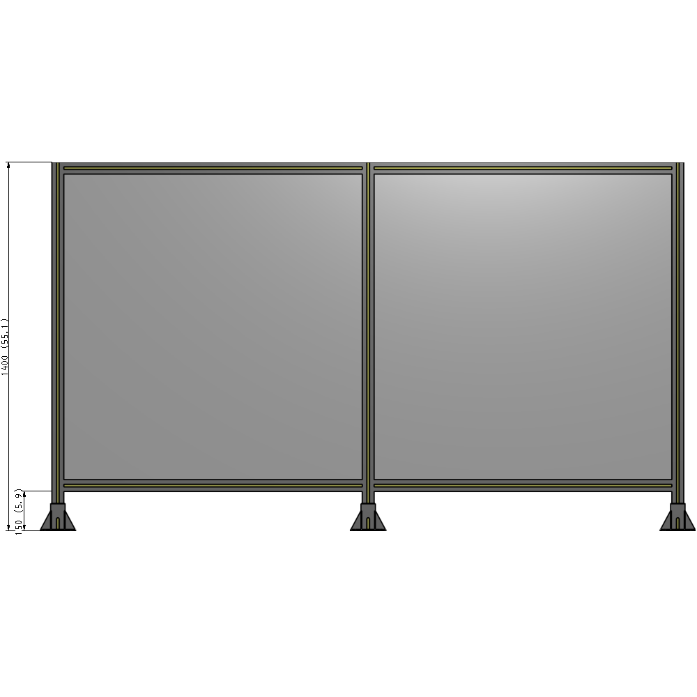 B8-1400-2400-0150-ZYPFA GUARDING PANEL 1400MM TALL X 1800MM WIDE 1/4'' POLYCARBONATE