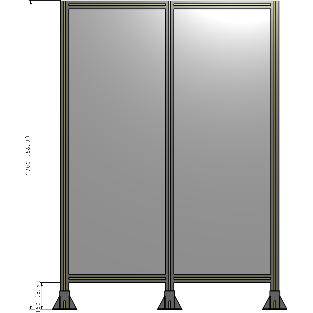 B8-1700-1200-0150-ZYPFK GUARDING PANEL 1700MM TALL X 1200MM WIDE 1/4'' POLYCARBONATE