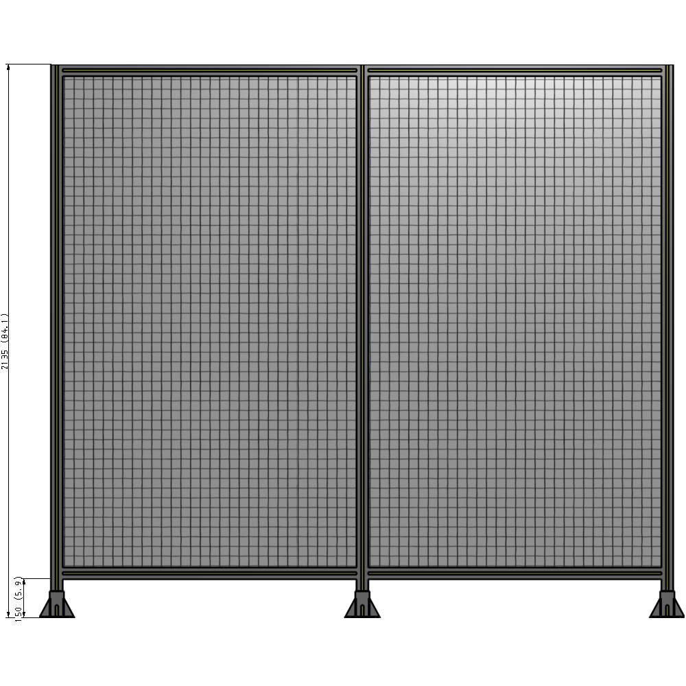 B8-2135-2400-0150-ZYMFA GUARDING PANEL 2135MM TALL X 2400MM WIDE 1'' MESH