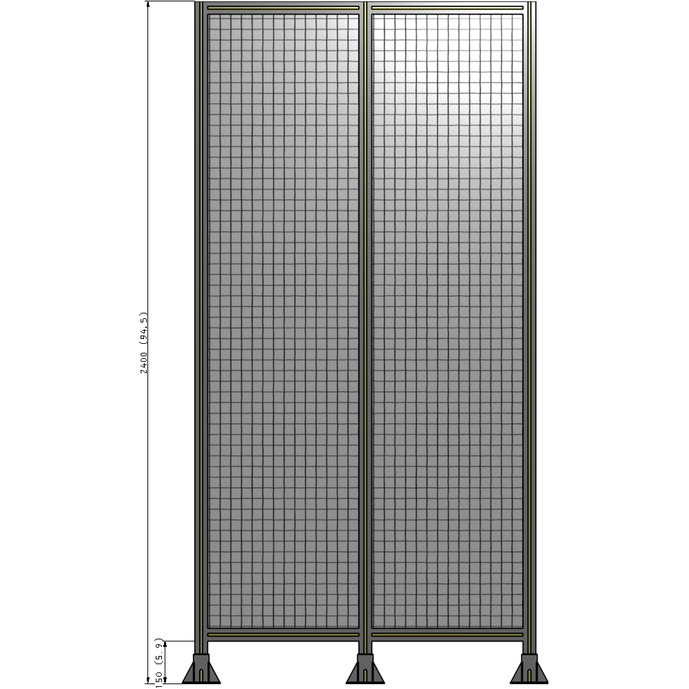 B8-2400-1200-0150-ZYMFK GUARDING PANEL 2400MM TALL X 1200MM WIDE 1'' MESH
