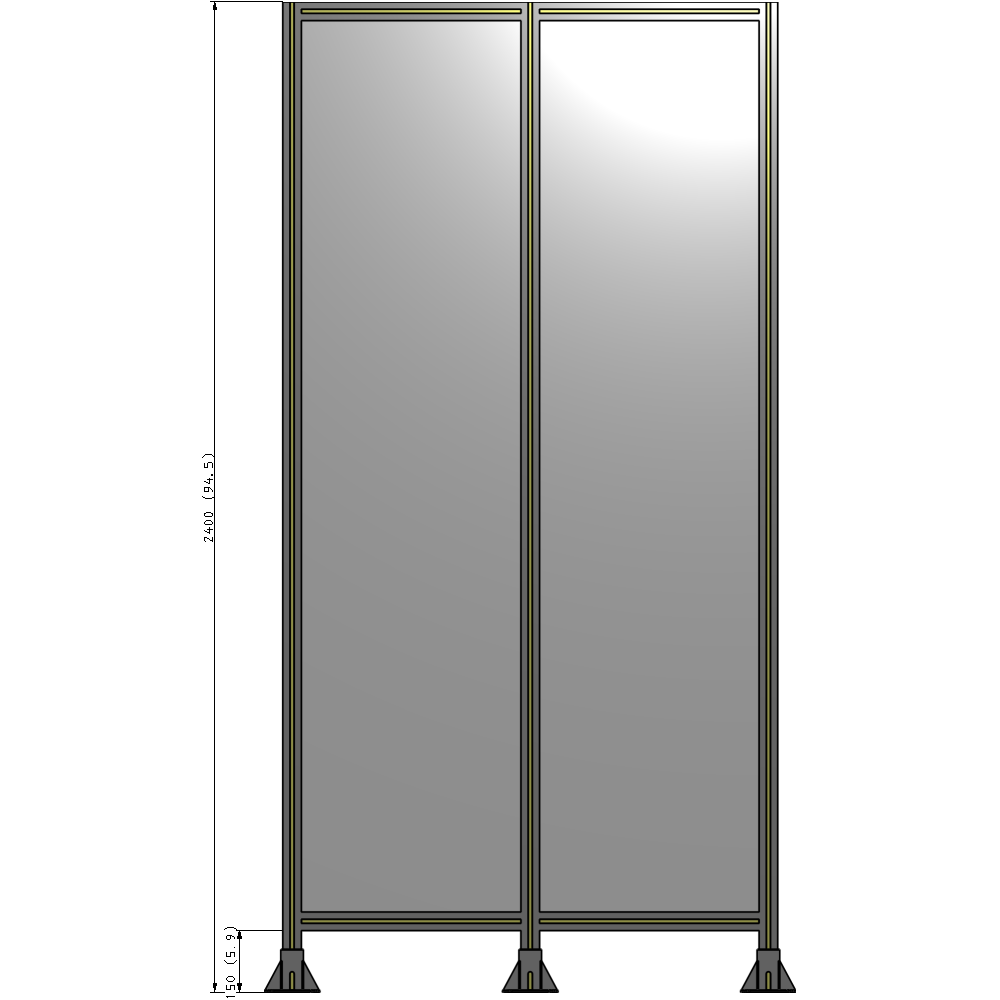 B8-2400-1200-0150-ZYPFK GUARDING PANEL 2400MM TALL X 1200MM WIDE 1/4'' POLYCARBONATE