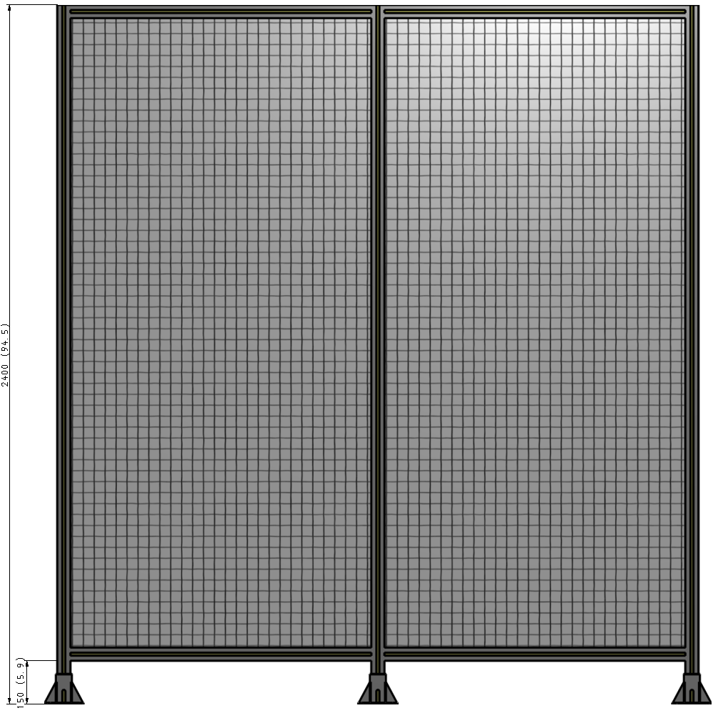 B8-2400-2200-0150-ZYMFK GUARDING PANEL 2400MM TALL X 2400MM WIDE 1'' MESH
