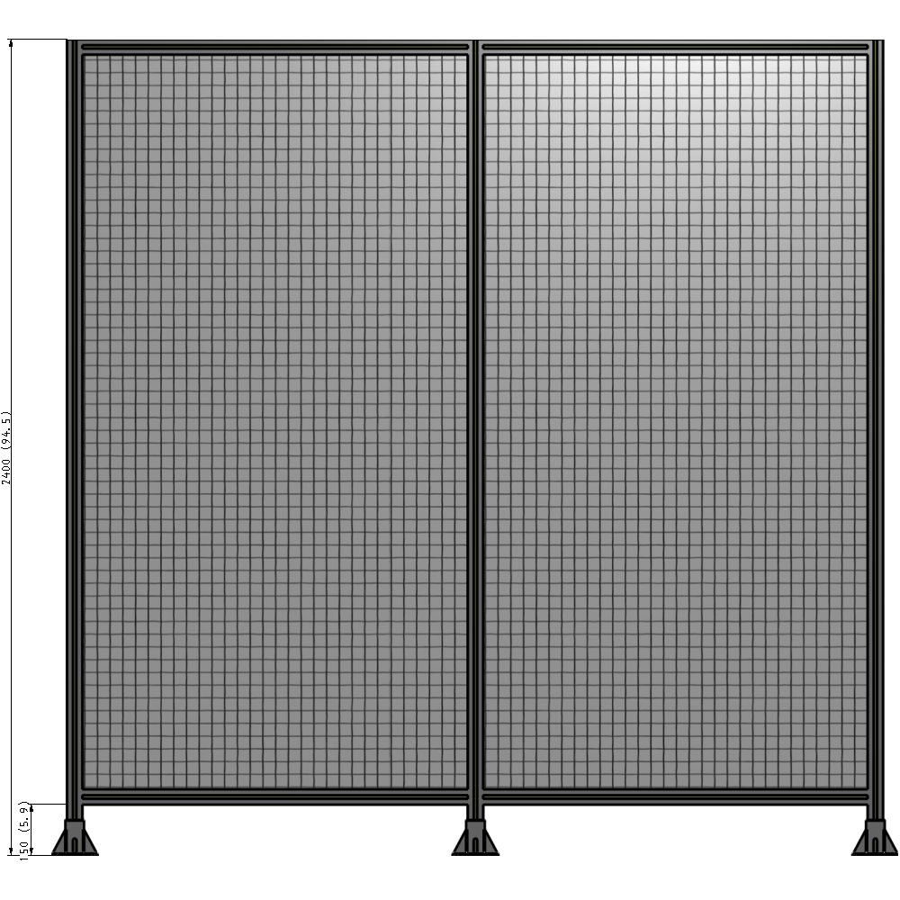 B8-2400-2400-0150-ZYMFK GUARDING PANEL 2400MM TALL X 2400MM WIDE 1'' MESH