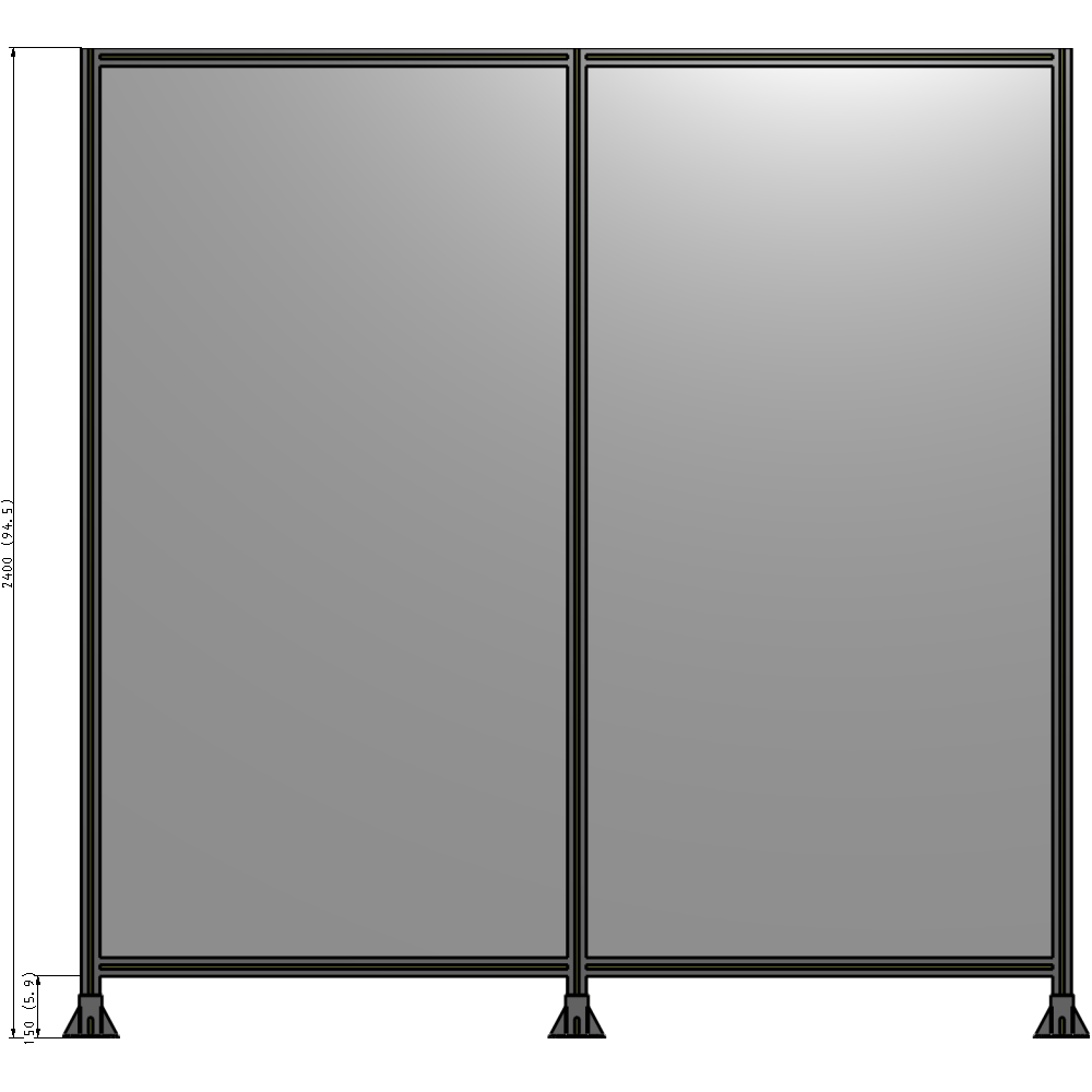 B8-2400-2400-0150-ZYPFK GUARDING PANEL 2400MM TALL X 2400MM WIDE 1/4'' POLYCARBONATE