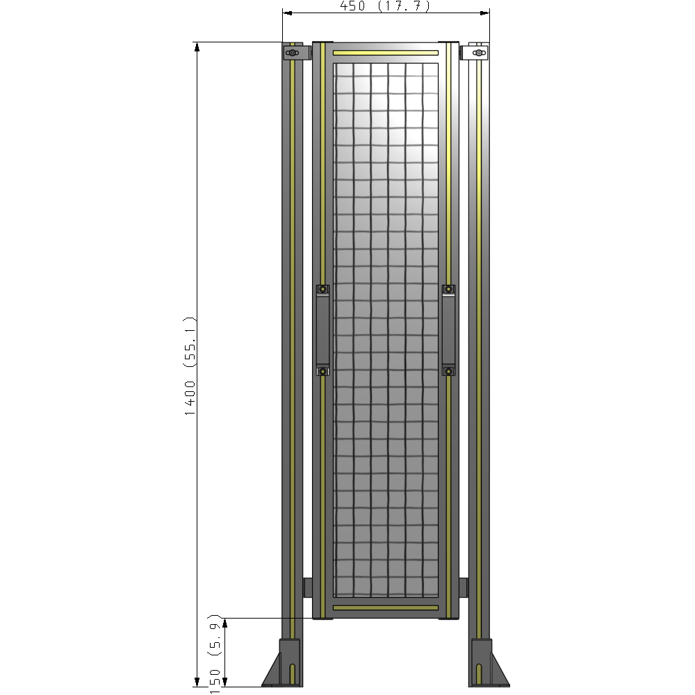 E3-1400-0450-0150-GYMTK GUARDING PANEL 1400MM TALL X 450MM WIDE 1'' MESH