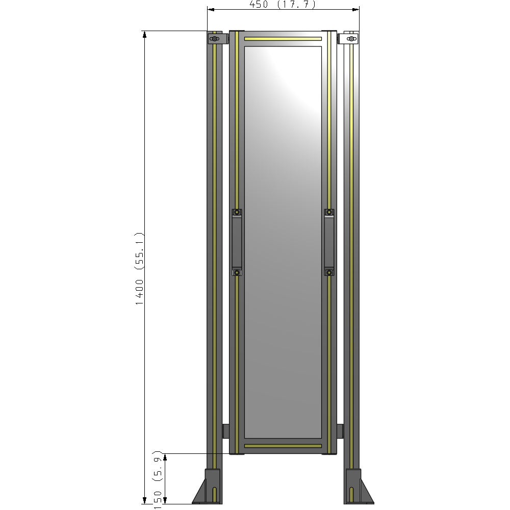 E3-1400-0450-0150-GYPTK GUARDING PANEL 1400MM TALL X 450MM WIDE 1/4'' POLYCARBONATE