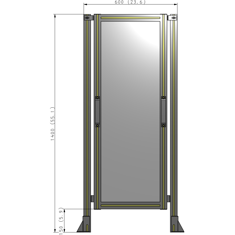 E3-1400-0600-0150-GYPTK GUARDING PANEL 1400MM TALL X 600MM WIDE 1/4'' POLYCARBONATE