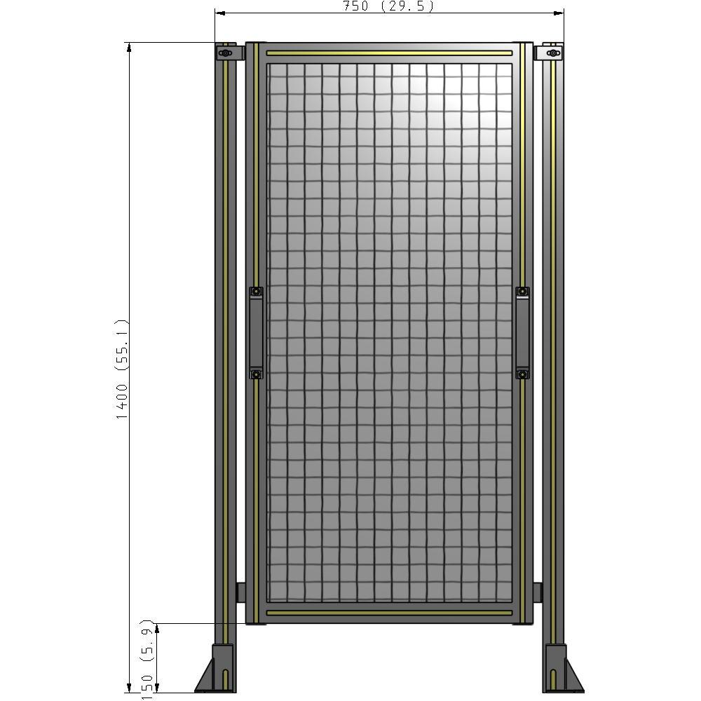 E3-1400-0750-0150-GYMTK GUARDING PANEL 1400MM TALL X 750MM WIDE 1'' MESH