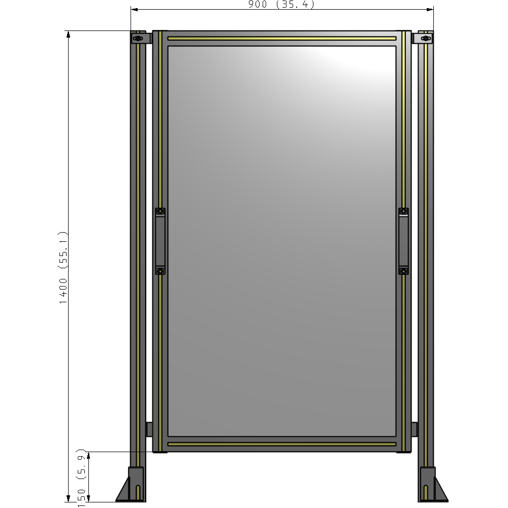 E3-1400-0900-0150-GYPTK GUARDING PANEL 1400MM TALL X 900MM WIDE 1/4'' POLYCARBONATE