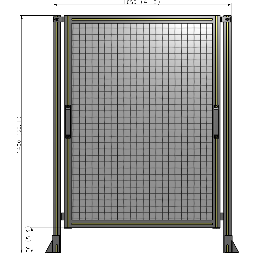 E3-1400-1050-0150-GYMTK GUARDING PANEL 1400MM TALL X 1050MM WIDE 1'' MESH