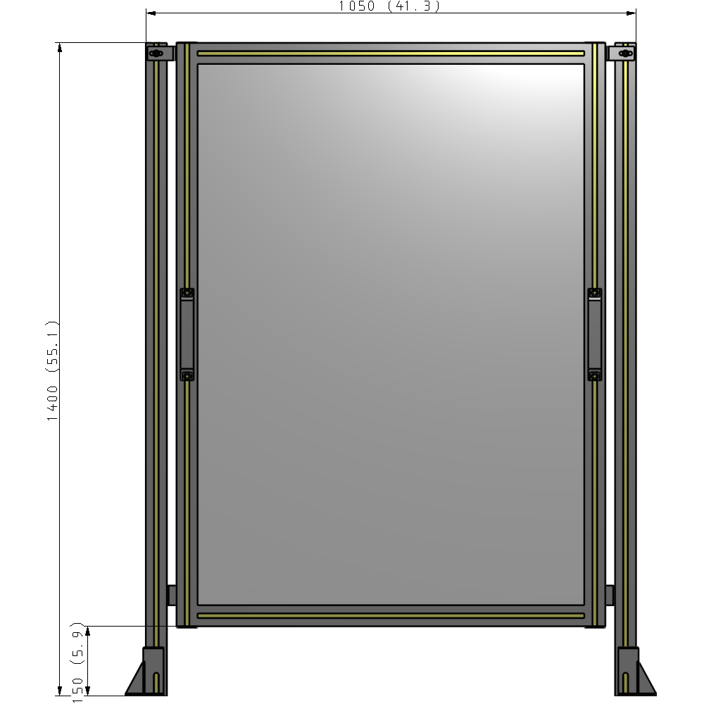 E3-1400-1050-0150-GYPTA GUARDING PANEL 1400MM TALL X 1050MM WIDE 1/4'' POLYCARBONATE