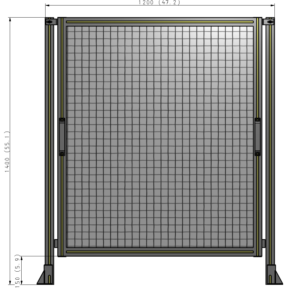 E3-1400-1200-0150-GYMTA GUARDING PANEL 1400MM TALL X 1200MM WIDE 1'' MESH
