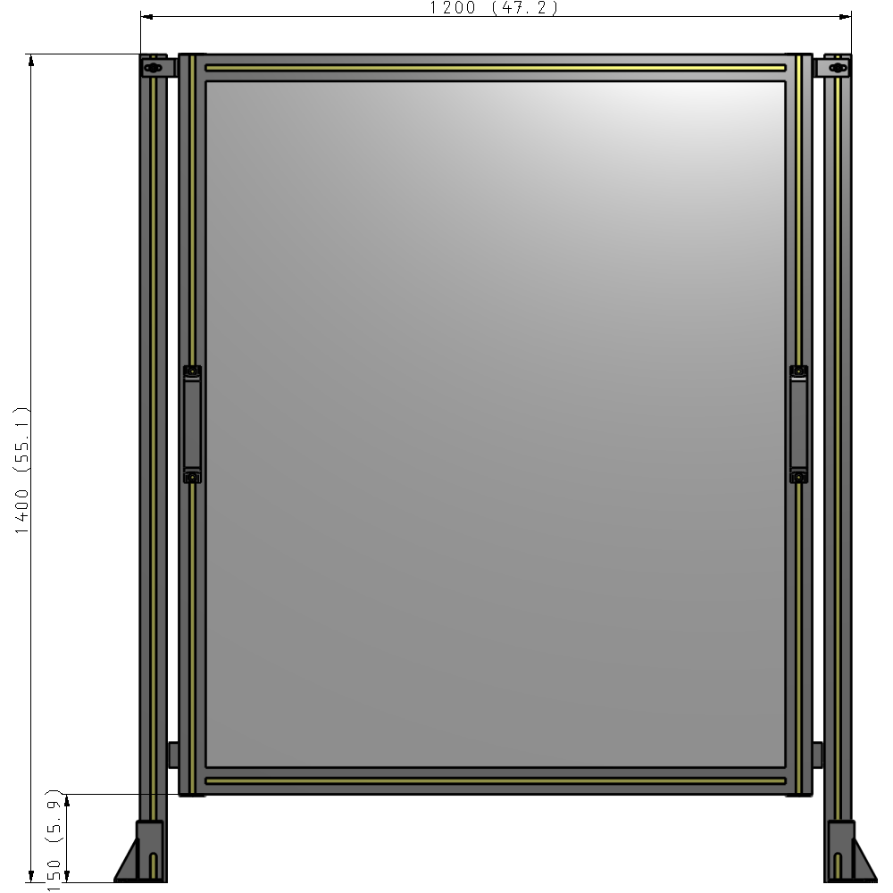 E3-1400-1200-0150-GYPTK GUARDING PANEL 1400MM TALL X 1200MM WIDE 1/4'' POLYCARBONATE