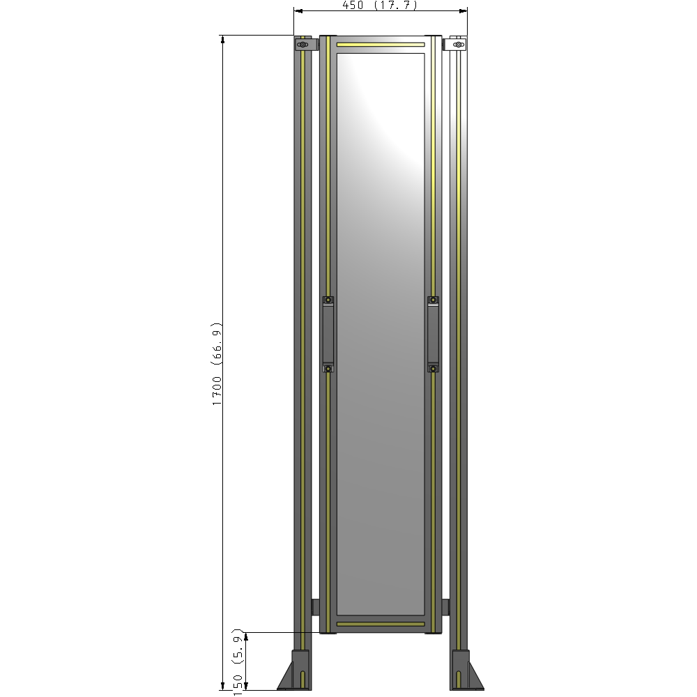E3-1700-0450-0150-GYPTA GUARDING PANEL 1700MM TALL X 450MM WIDE 1/4'' POLYCARBONATE