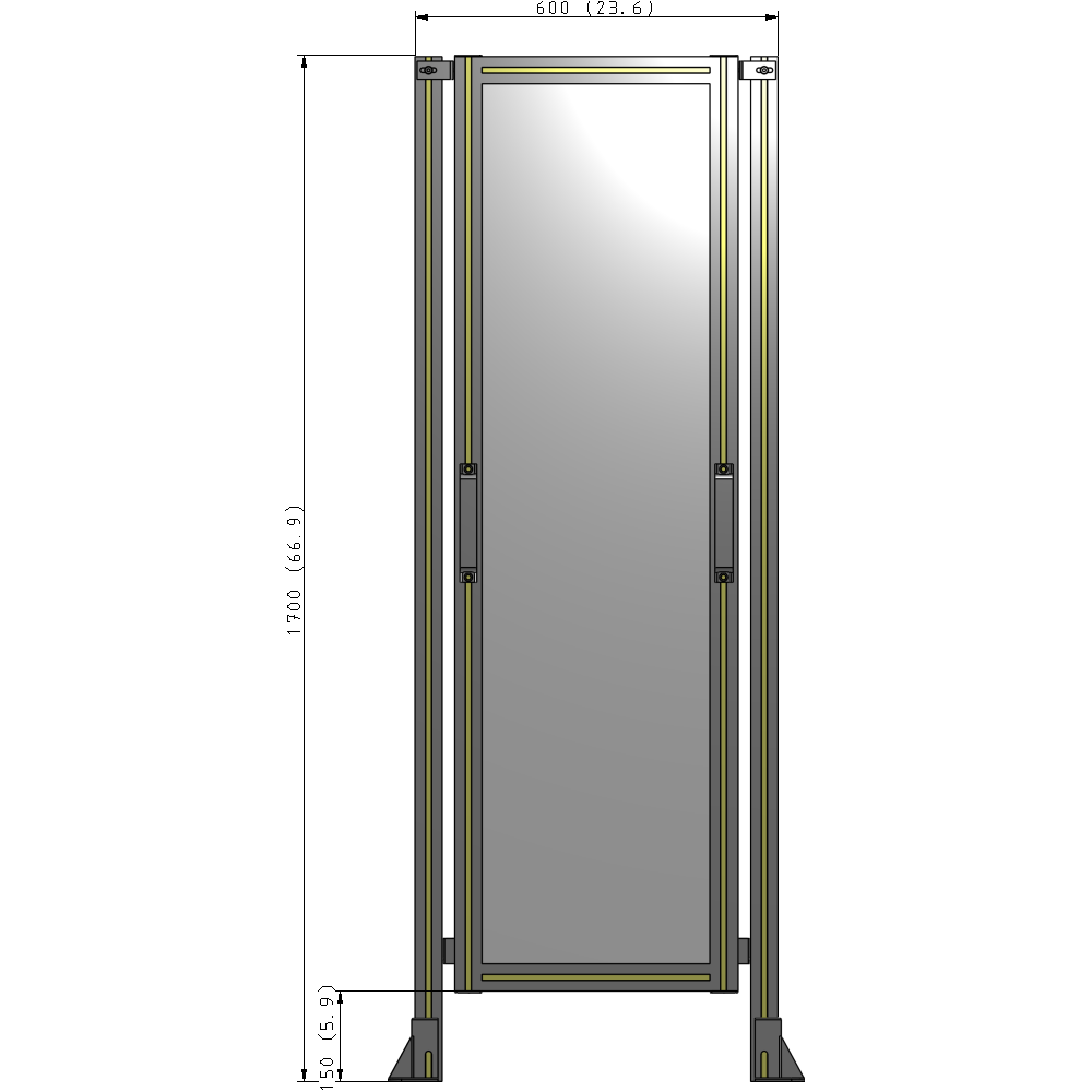 E3-1700-0600-0150-GYPTA GUARDING PANEL 1700MM TALL X 600MM WIDE 1/4'' POLYCARBONATE