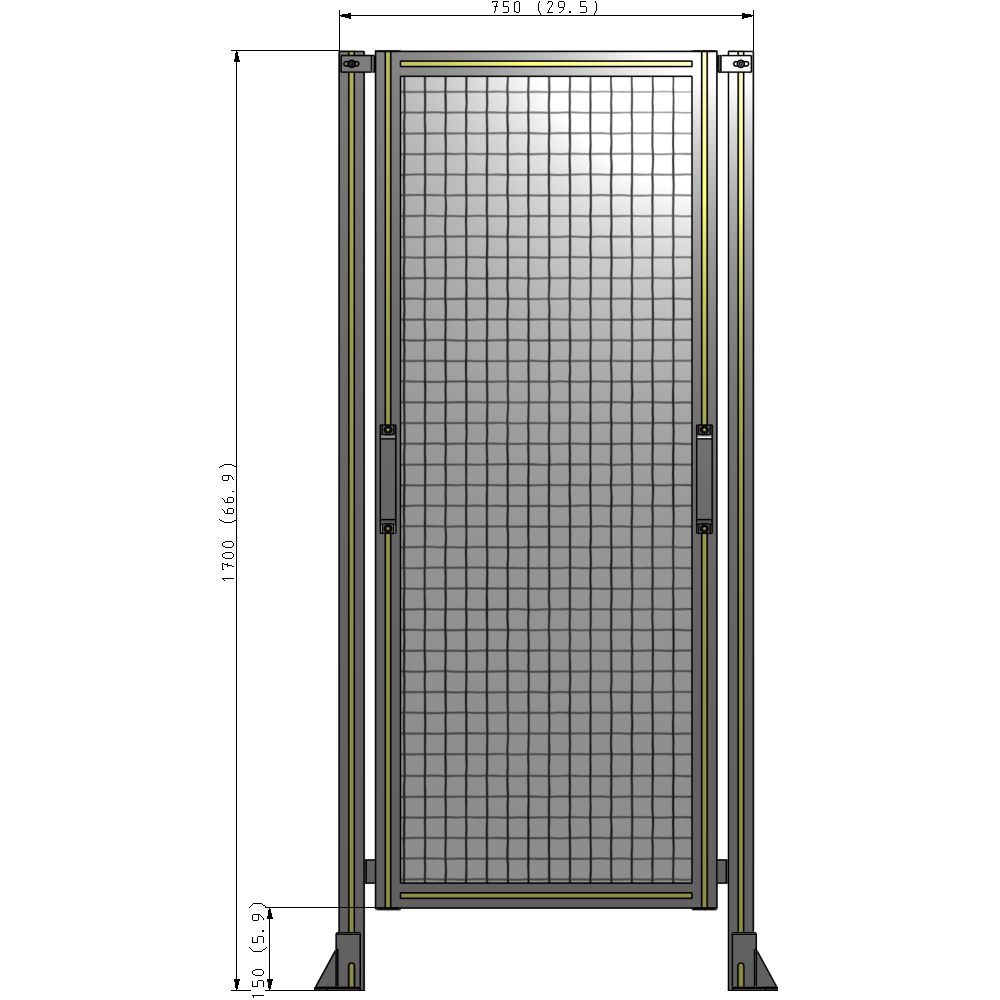 E3-1700-0750-0150-GYMTK GUARDING PANEL 1700MM TALL X 750MM WIDE 1'' MESH