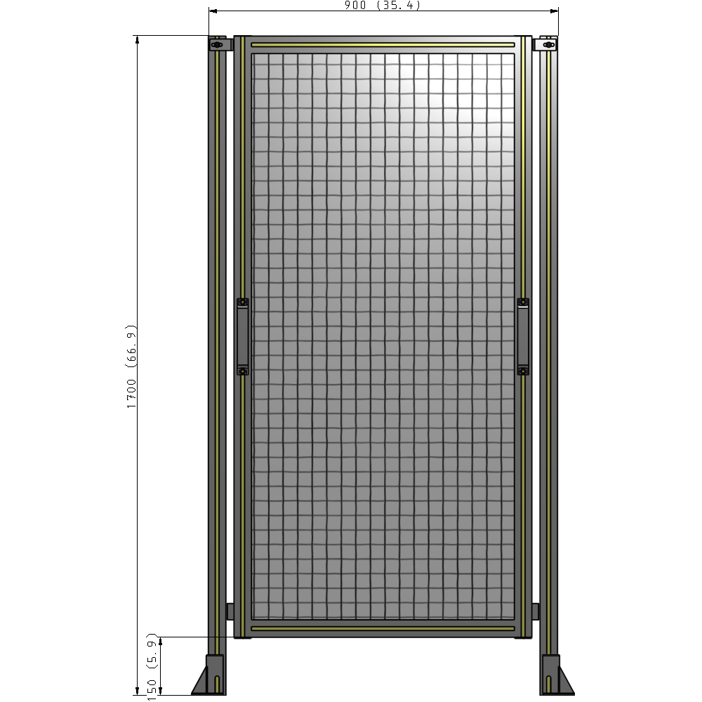 E3-1700-0900-0150-GYMTA GUARDING PANEL 1700MM TALL X 900MM WIDE 1'' MESH