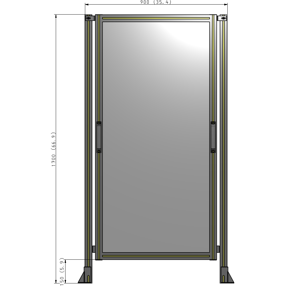 E3-1700-0900-0150-GYPTK GUARDING PANEL 1700MM TALL X 900MM WIDE 1/4'' POLYCARBONATE