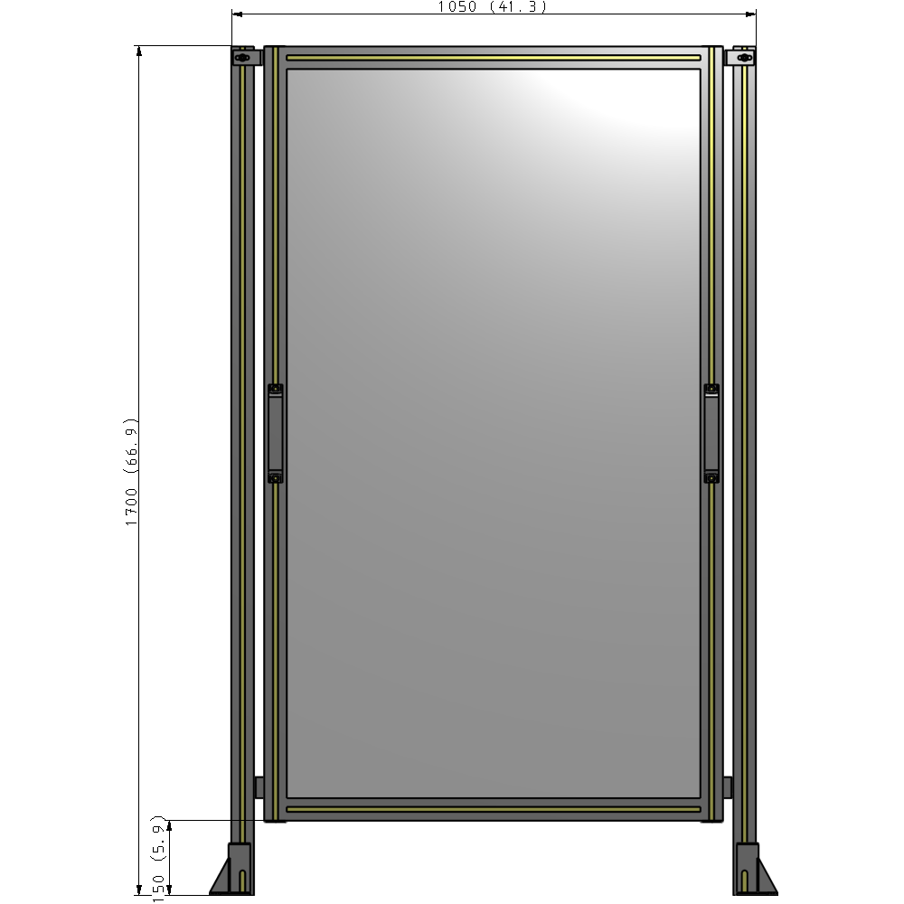 E3-1700-1050-0150-GYPTK GUARDING PANEL 1700MM TALL X 1050MM WIDE 1/4'' POLYCARBONATE