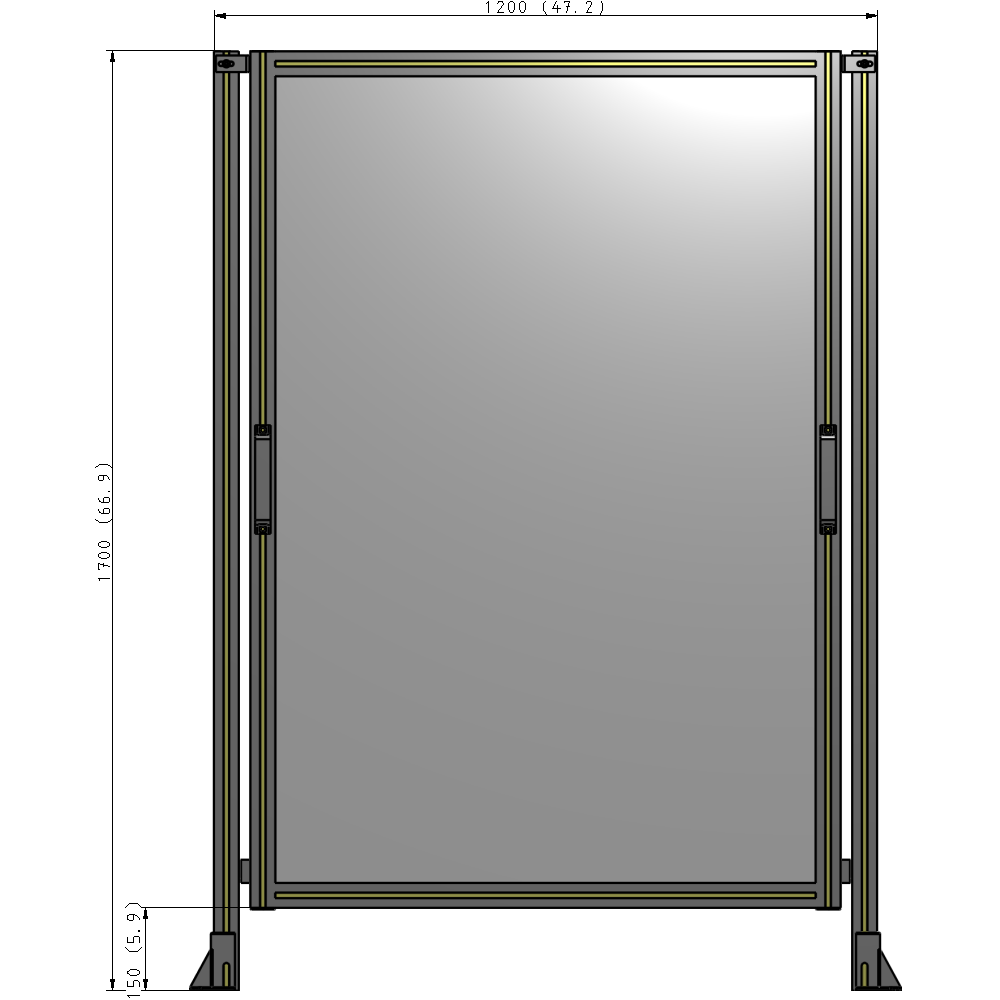 E3-1700-1200-0150-GYPTA GUARDING PANEL 1700MM TALL X 1200MM WIDE 1/4'' POLYCARBONATE