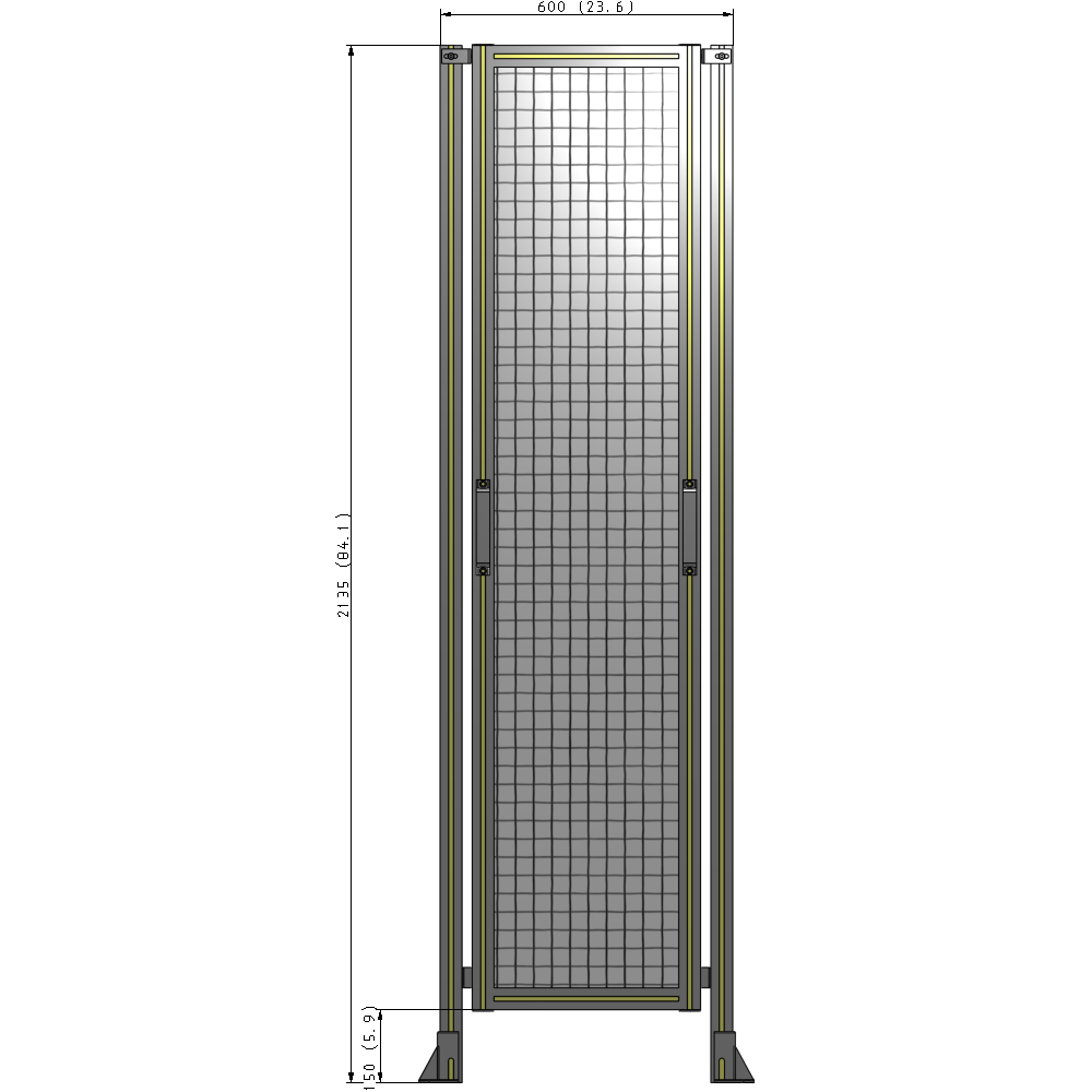 E3-2135-0600-0150-GYMTK GUARDING PANEL 2135MM TALL X 600MM WIDE 1'' MESH