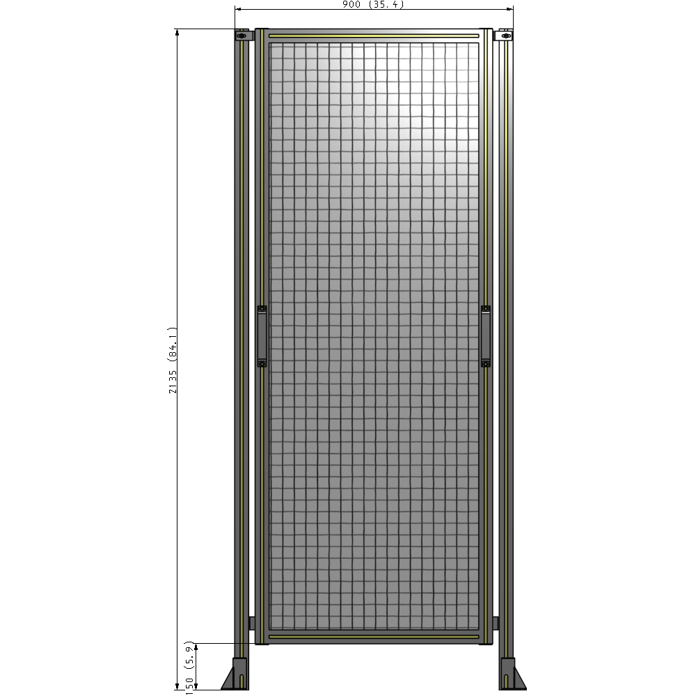 E3-2135-0900-0150-GYMTK GUARDING PANEL 2135MM TALL X 900MM WIDE 1'' MESH