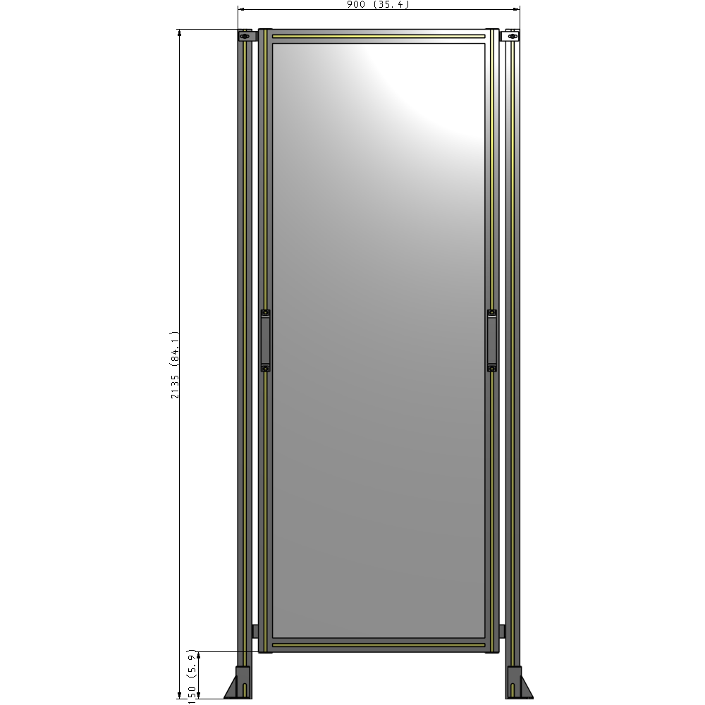 E3-2135-0900-0150-GYPTK GUARDING PANEL 2135MM TALL X 900MM WIDE 1/4'' POLYCARBONATE