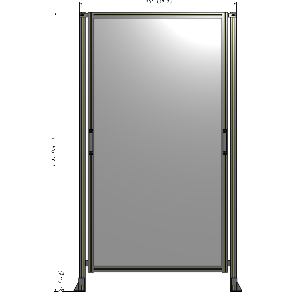 E3-2135-1200-0150-GYPTK GUARDING PANEL 2135MM TALL X 1200MM WIDE 1/4'' POLYCARBONATE