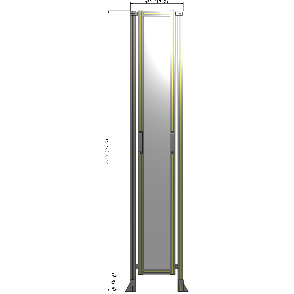 E3-2400-0450-0150-GYPTA GUARDING PANEL 2400MM TALL X 450MM WIDE 1/4'' POLYCARBONATE