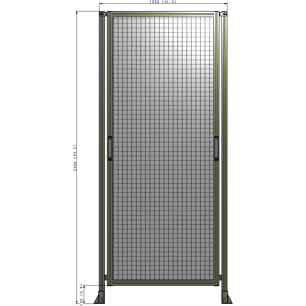 E3-2400-1050-0150-GYMTK GUARDING PANEL 2400MM TALL X 1050MM WIDE 1'' MESH