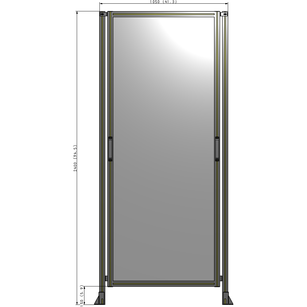 E3-2400-1050-0150-GYPTK GUARDING PANEL 2400MM TALL X 1050MM WIDE 1/4'' POLYCARBONATE
