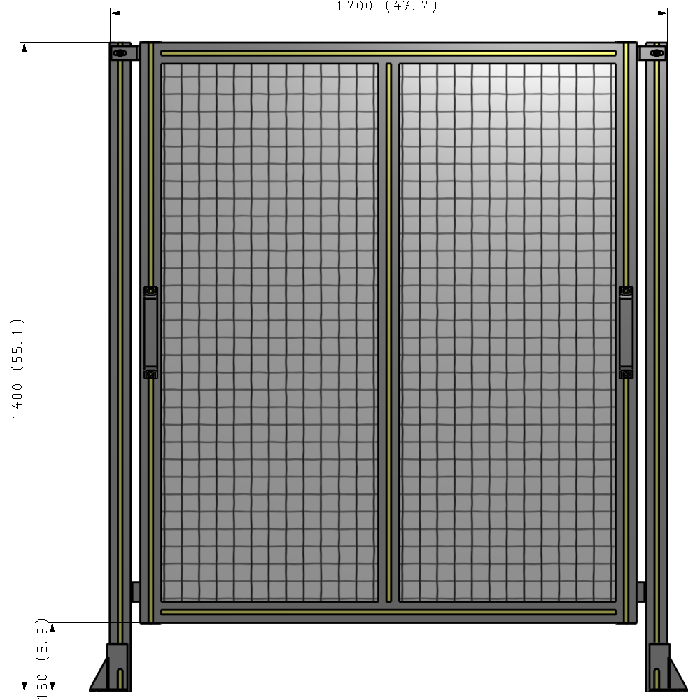 E4-1400-1200-0150-GYMTA GUARDING PANEL 1400MM TALL X 1200MM WIDE 1'' MESH