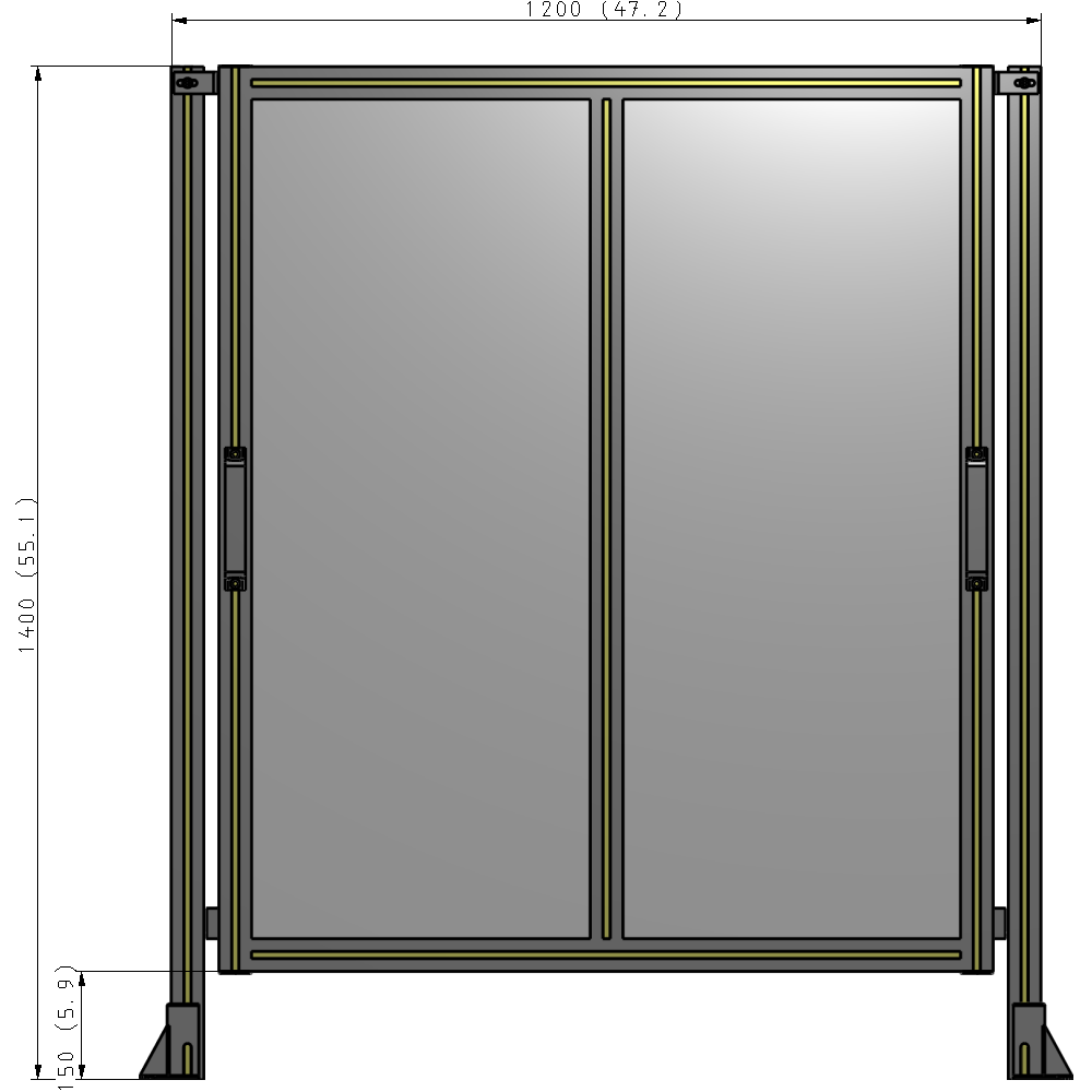 E4-1400-1200-0150-GYPTK GUARDING PANEL 1400MM TALL X 1200MM WIDE 1/4'' POLYCARBONATE