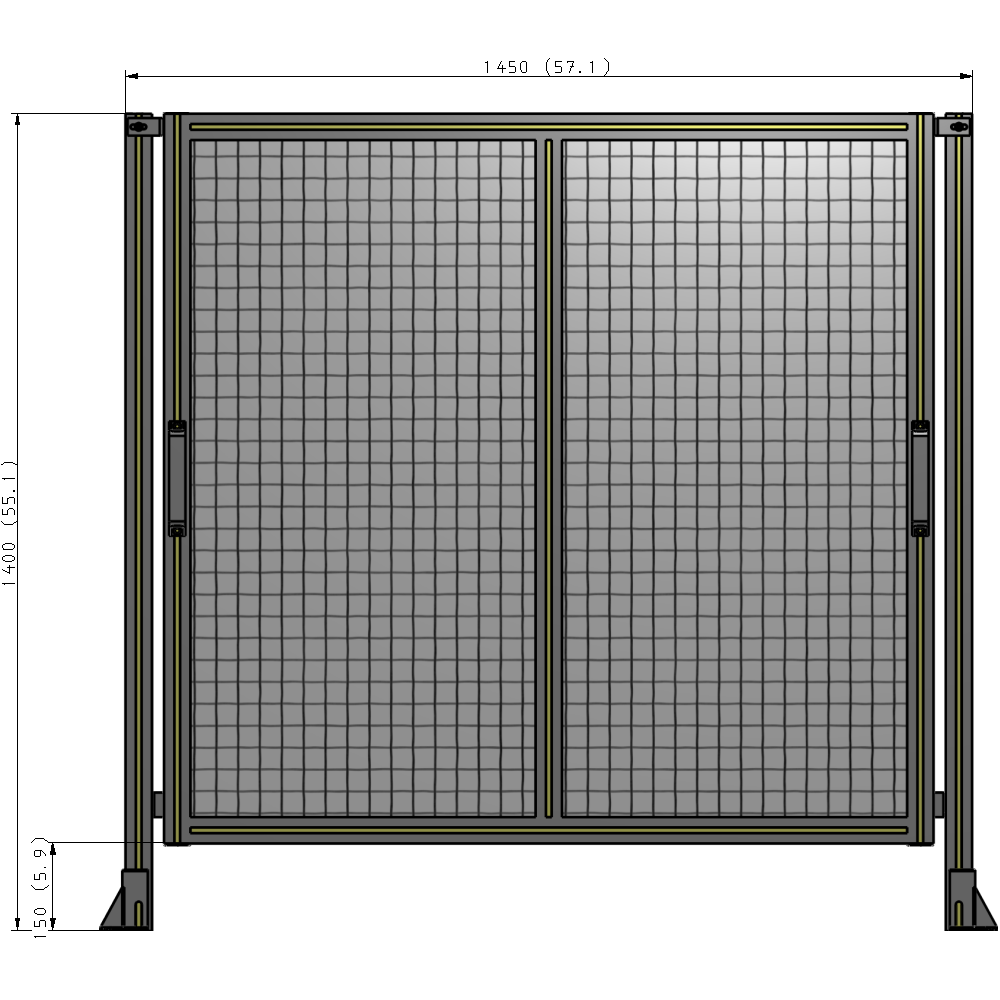 E4-1400-1450-0150-GYMTK GUARDING PANEL 1400MM TALL X 1450MM WIDE 1'' MESH